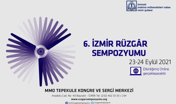 6.İzmir Rüzgar Sempozyumu, 23-24 Eylül 2021'de Gerçekleşecek