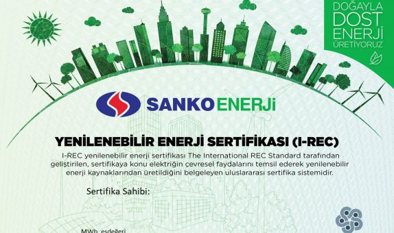 Sanko Enerji 'Yeşil Enerji Sertifikaları' Sunuyor Sanko Enerji 'Yeşil Enerji Sertifikaları' Sunuyor