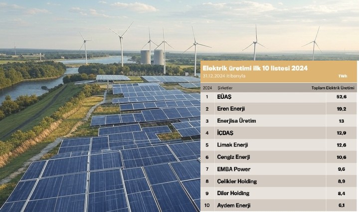 Türkiye'nin En Büyük Elektrik Üreticileri Belli Oldu